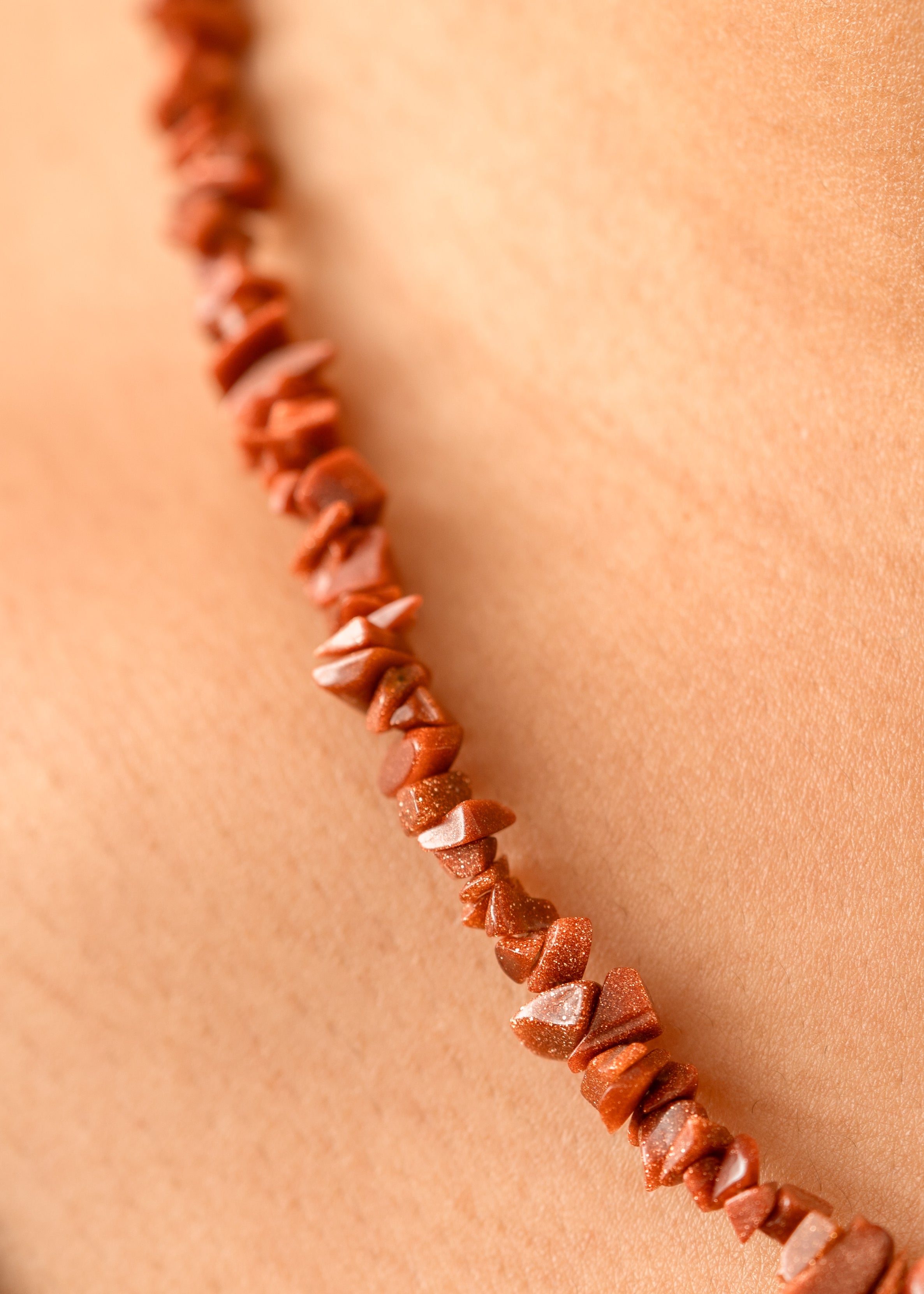 Red Jasper crystal chips necklace 
