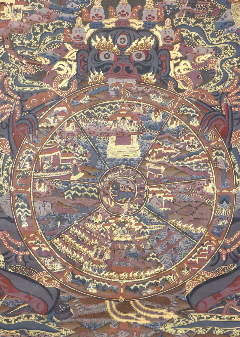 Wheel of Life Thangka for meditation and spirituality.