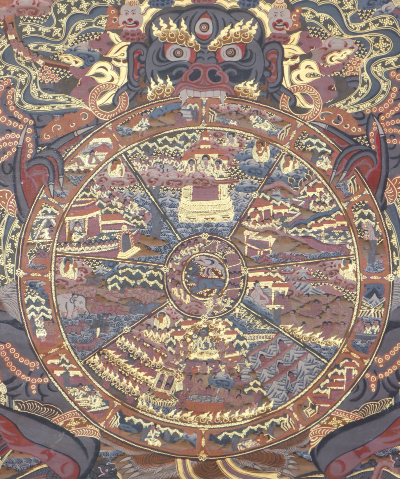 Wheel of Life Thangka for meditation and spirituality.
