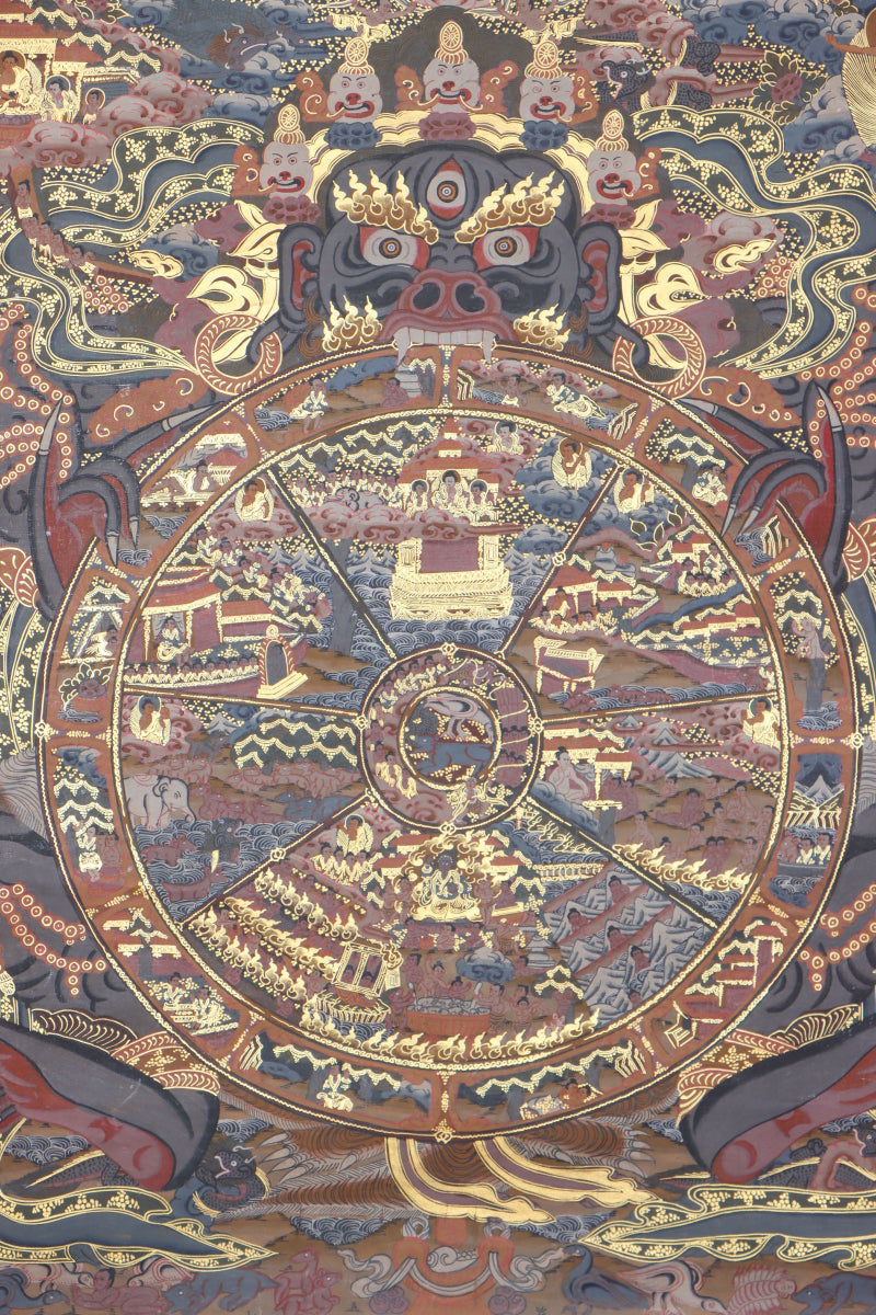 Wheel of Life Thangka for meditation and spirituality.