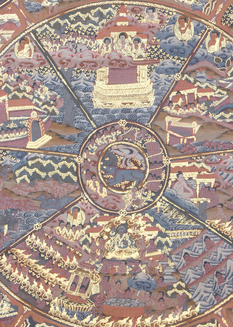 Wheel of Life Thangka for meditation and spirituality.