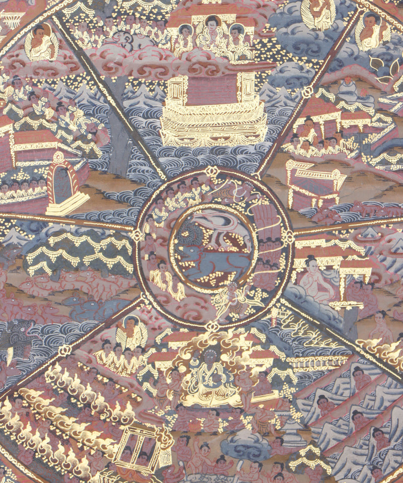 Wheel of Life Thangka for meditation and spirituality.