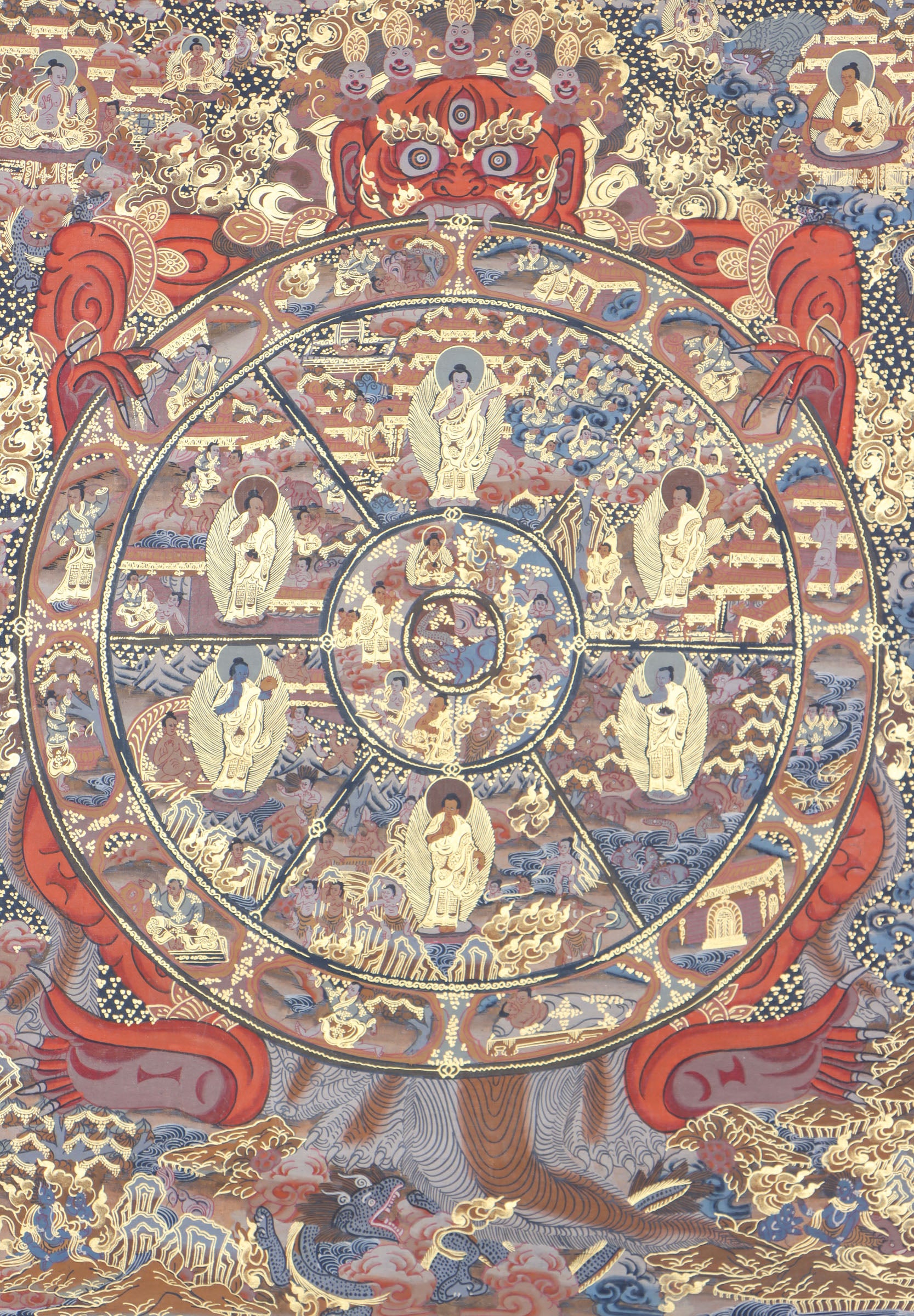 Wheel of Life Thangka provides an effective tool for spiritual contemplation and understanding.