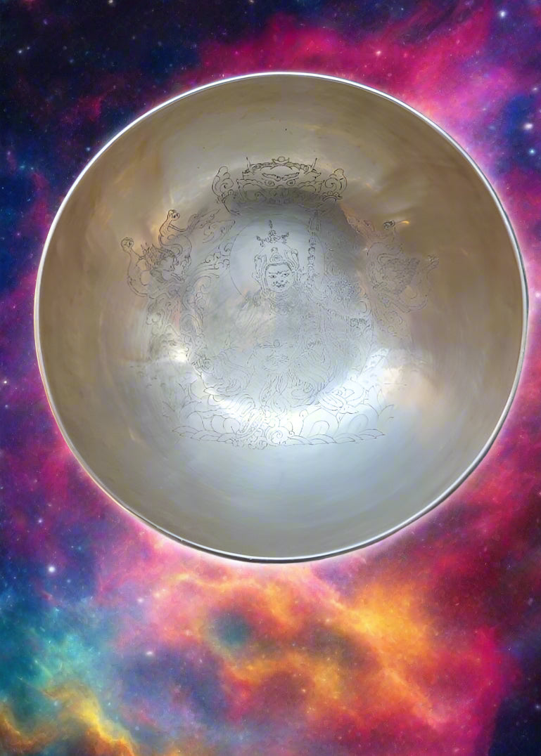 Guru Rinpoche Engraved Singing Bowl -  Handcrafted Tibetan Bowl