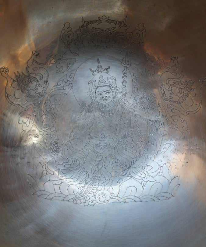 Guru Rinpoche Engraved Singing Bowl -  Handcrafted Tibetan Bowl