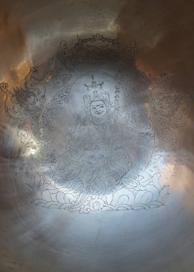 Guru Rinpoche Engraved Singing Bowl -  Handcrafted Tibetan Bowl
