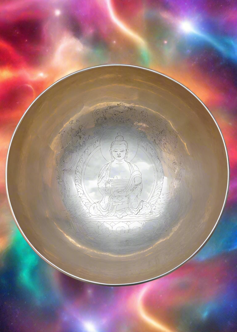 Amitabha Buddha Carved Singing Bowl - Sound Healing Bowl