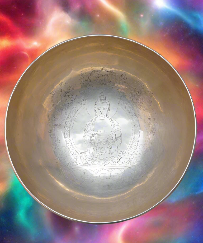 Amitabha Buddha Carved Singing Bowl - Sound Healing Bowl