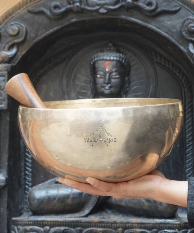 Vairochana Buddha Engraved Singing Bowl for sound healing.