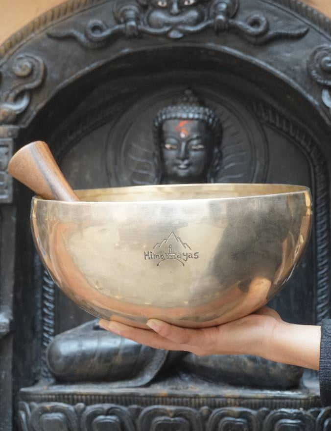 Vairochana Buddha Engraved Singing Bowl for sound healing.