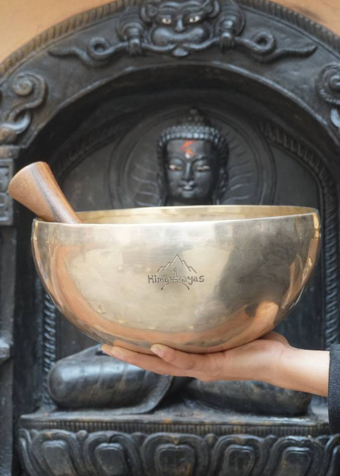Vairochana Buddha Engraved Singing Bowl for sound healing.