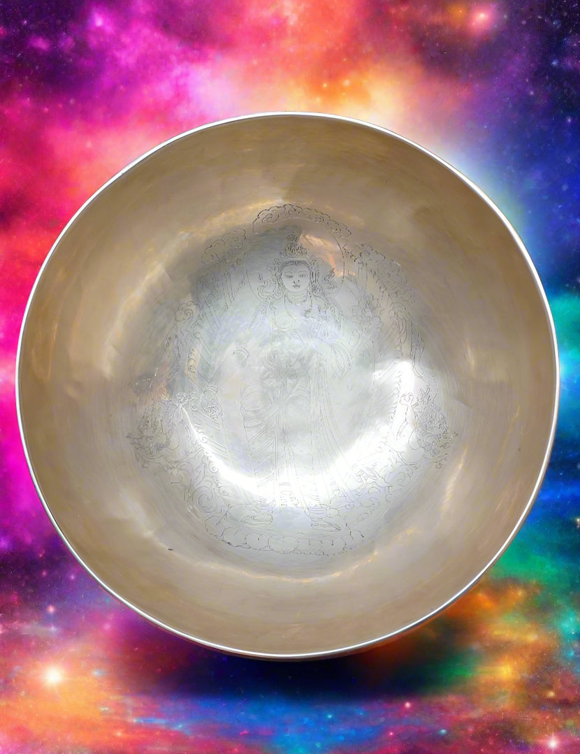 Standing Tara Engraved Singing Bowl