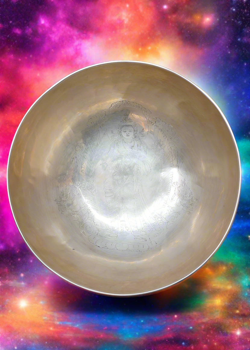 Standing Tara Engraved Singing Bowl