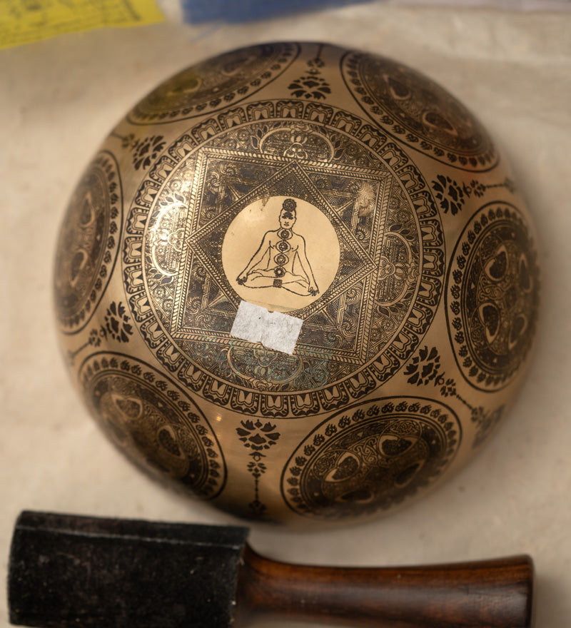 Chakra Engraved Singing Bowl - Tibetan Handcrafted Bowl