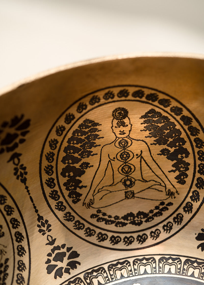 Chakra Engraved Singing Bowl - Tibetan Handcrafted Bowl