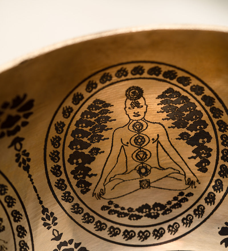 Chakra Engraved Singing Bowl - Tibetan Handcrafted Bowl