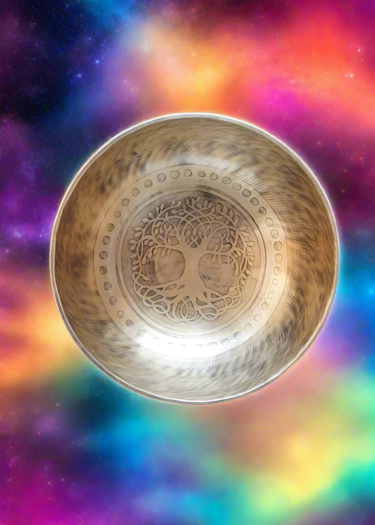 Tree of life Singing Bowl for meditation and sound healing.