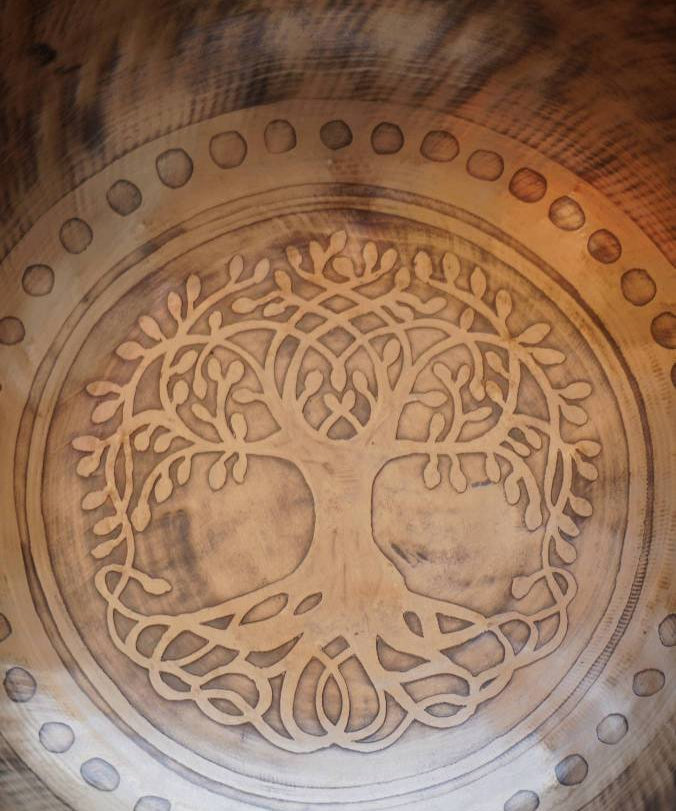 Tree of life Singing Bowl for meditation and sound healing.