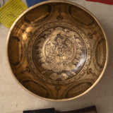 Green Tara Carved Singing Bowl - Meditation Bowl
