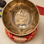 Green Tara Carved Singing Bowl - Meditation Bowl