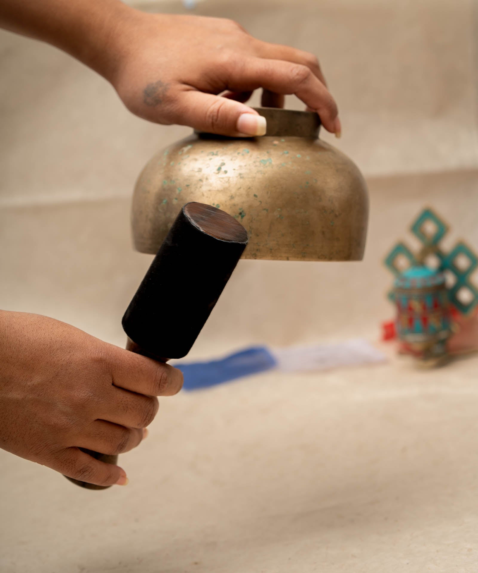 Antique-Style Naga Singing Bowl - Handcrafted Tibetan Bowl