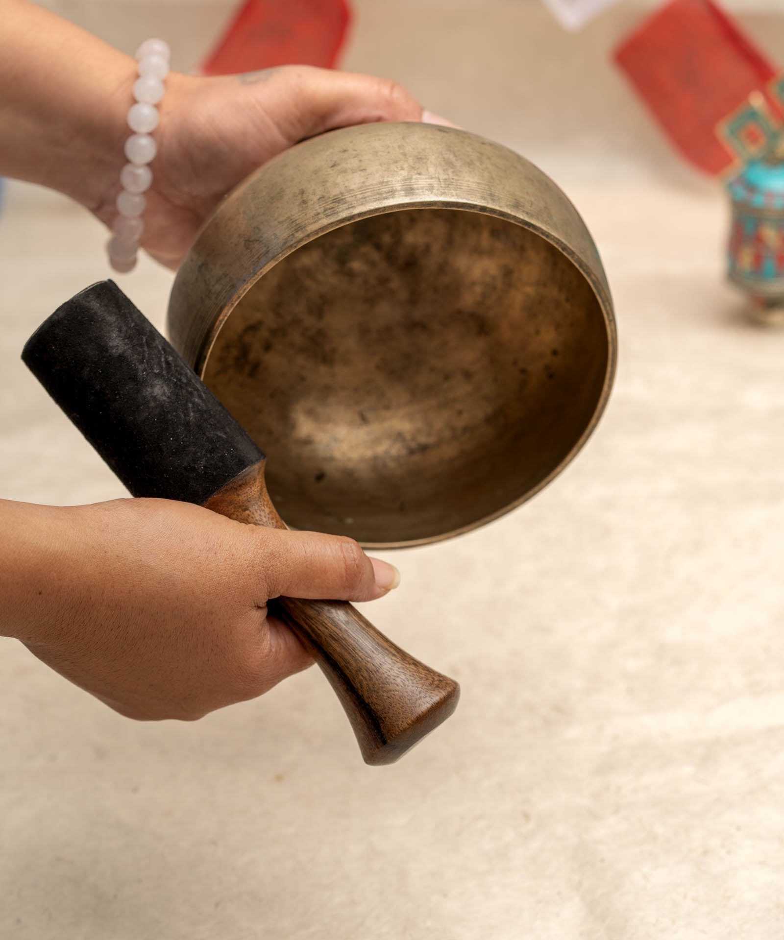 Naga Singing Bowl (D4 Tone) - Antique Tibetan Bowl