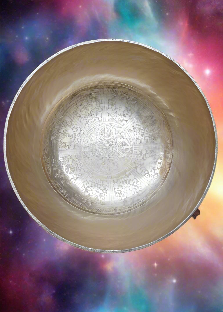 Double Dorje Engraved Tibetan Singing Bowl