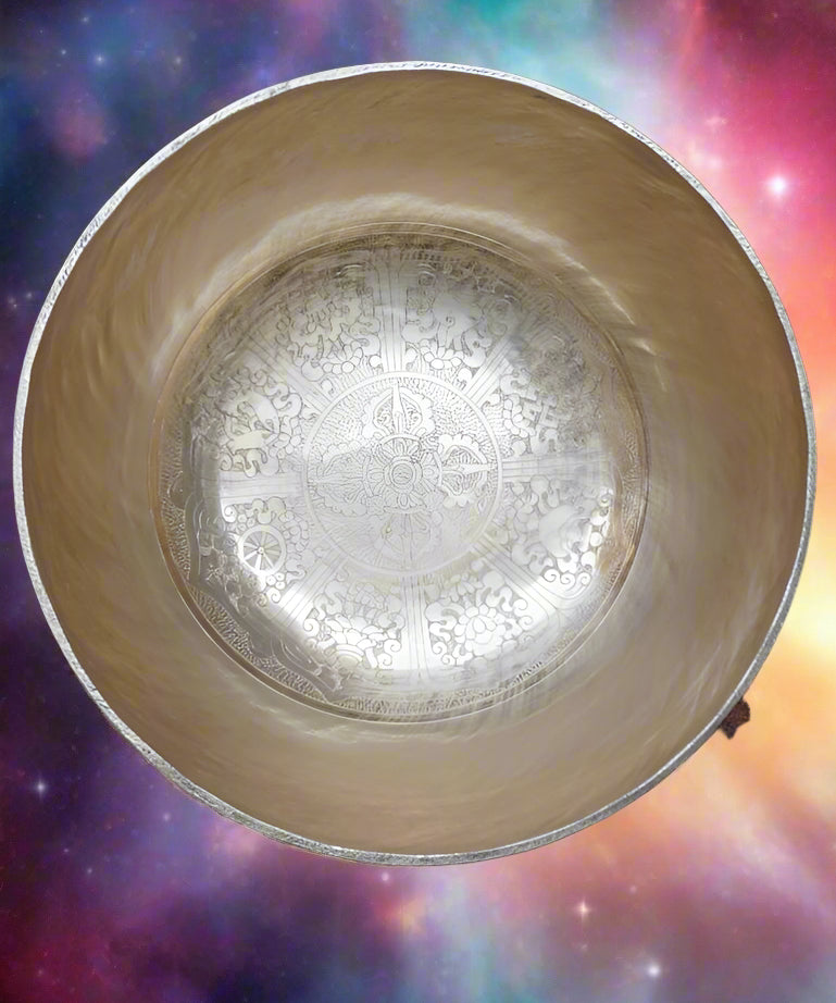 Double Dorje Engraved Tibetan Singing Bowl