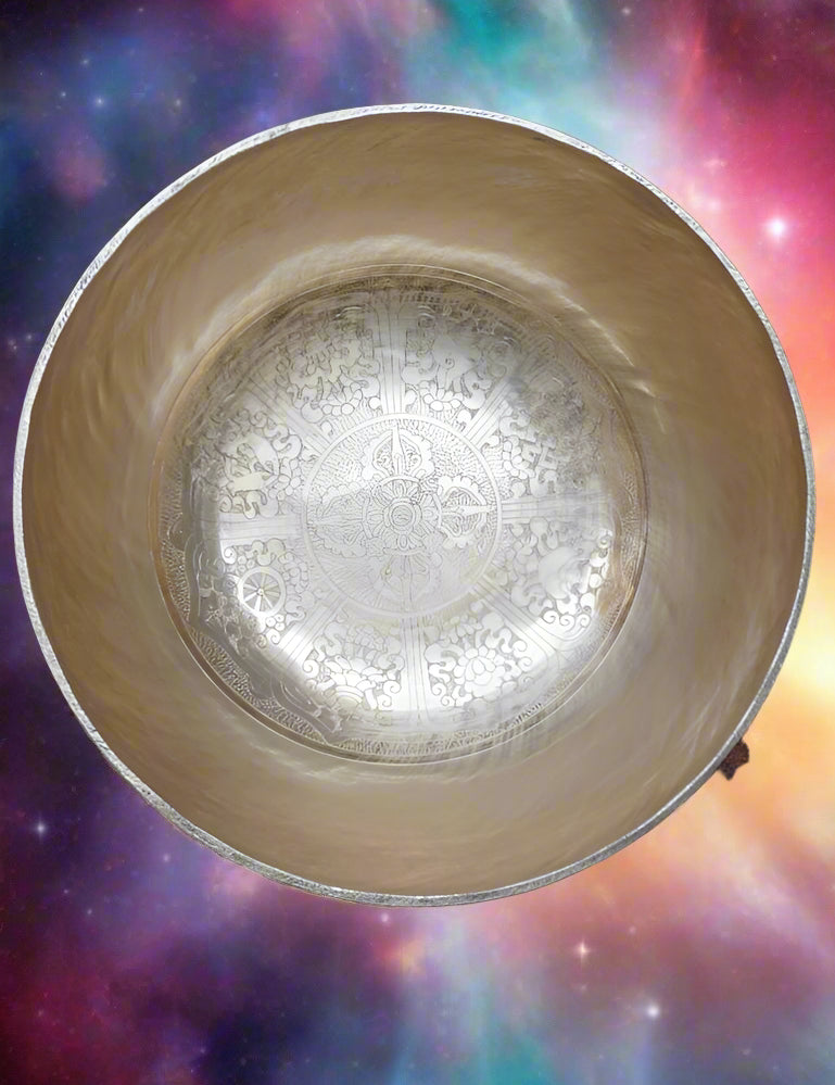 Double Dorje Engraved Tibetan Singing Bowl