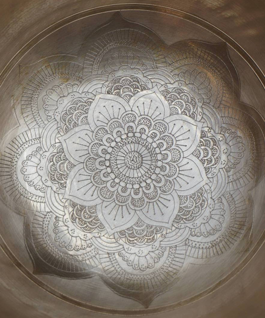 Flower Mandala Engraved Singing Bowl