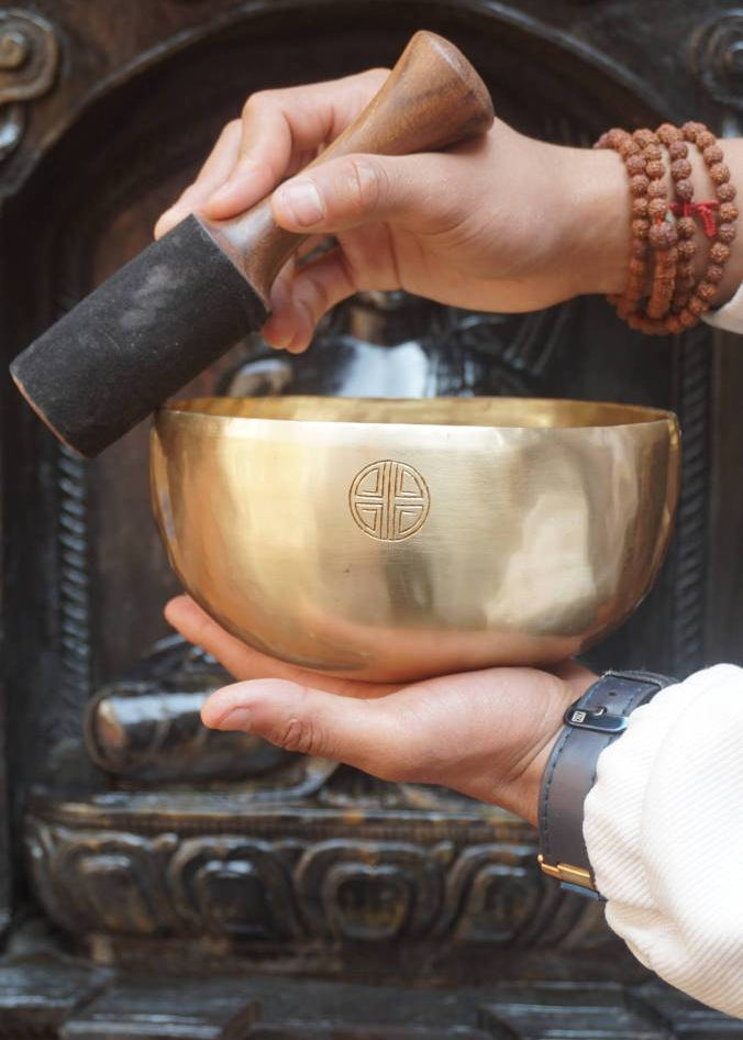 Double Dorje Engraved Tibetan Singing Bowl