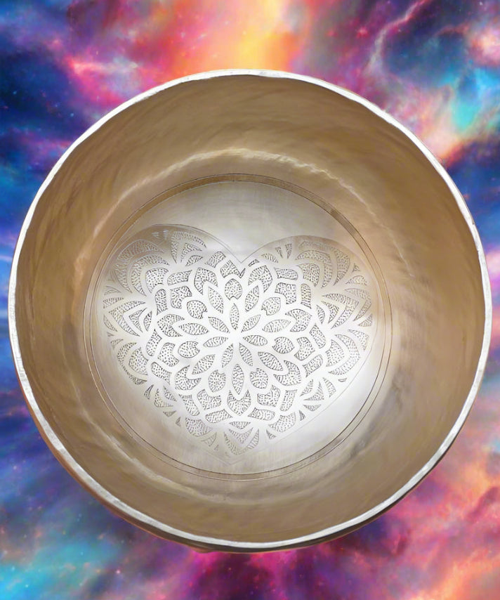 Heart Engraved Singing Bowl - Meditation Bowl