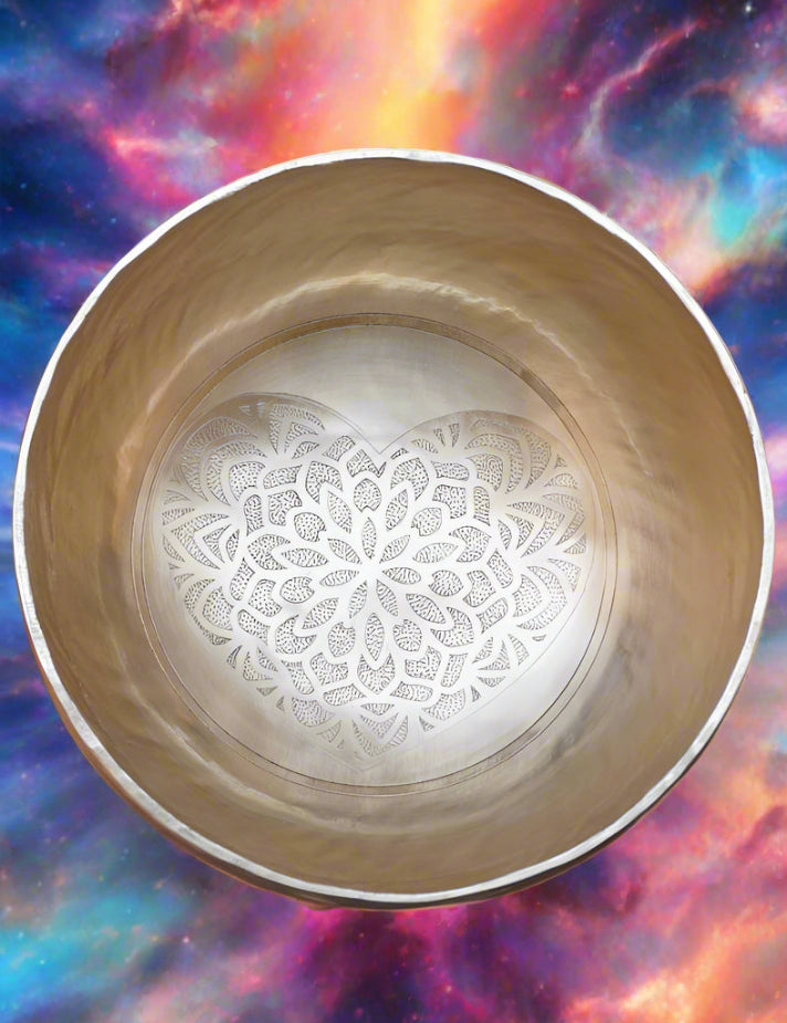 Heart Engraved Singing Bowl - Meditation Bowl