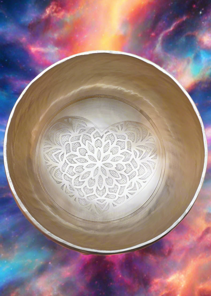 Heart Engraved Singing Bowl - Meditation Bowl