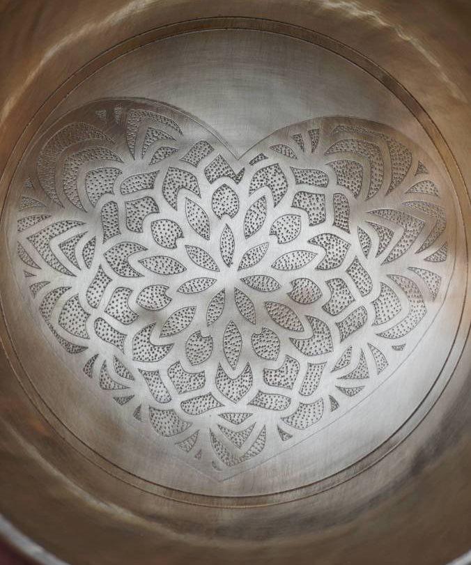 Heart Engraved Singing Bowl - Meditation Bowl