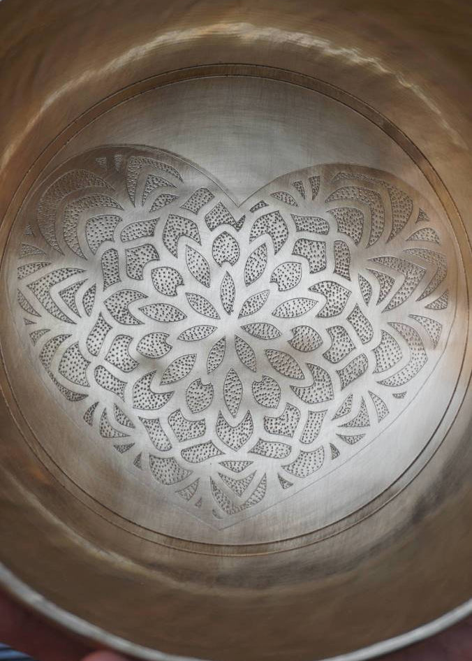 Heart Engraved Singing Bowl - Meditation Bowl