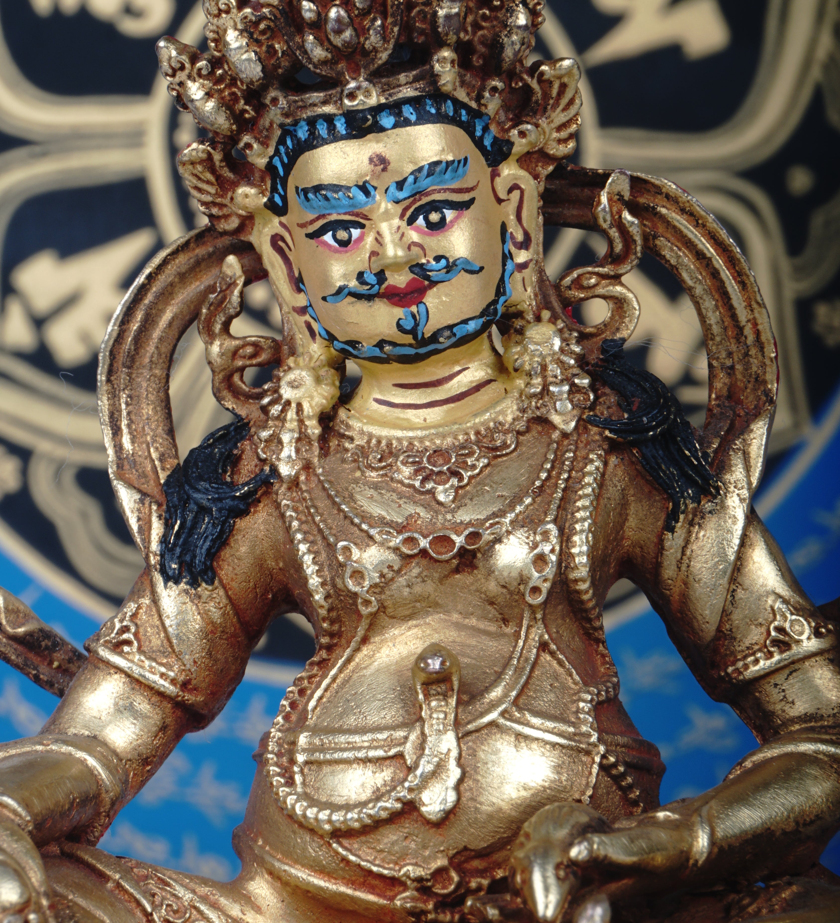 Small size gold plated Zambala statue 