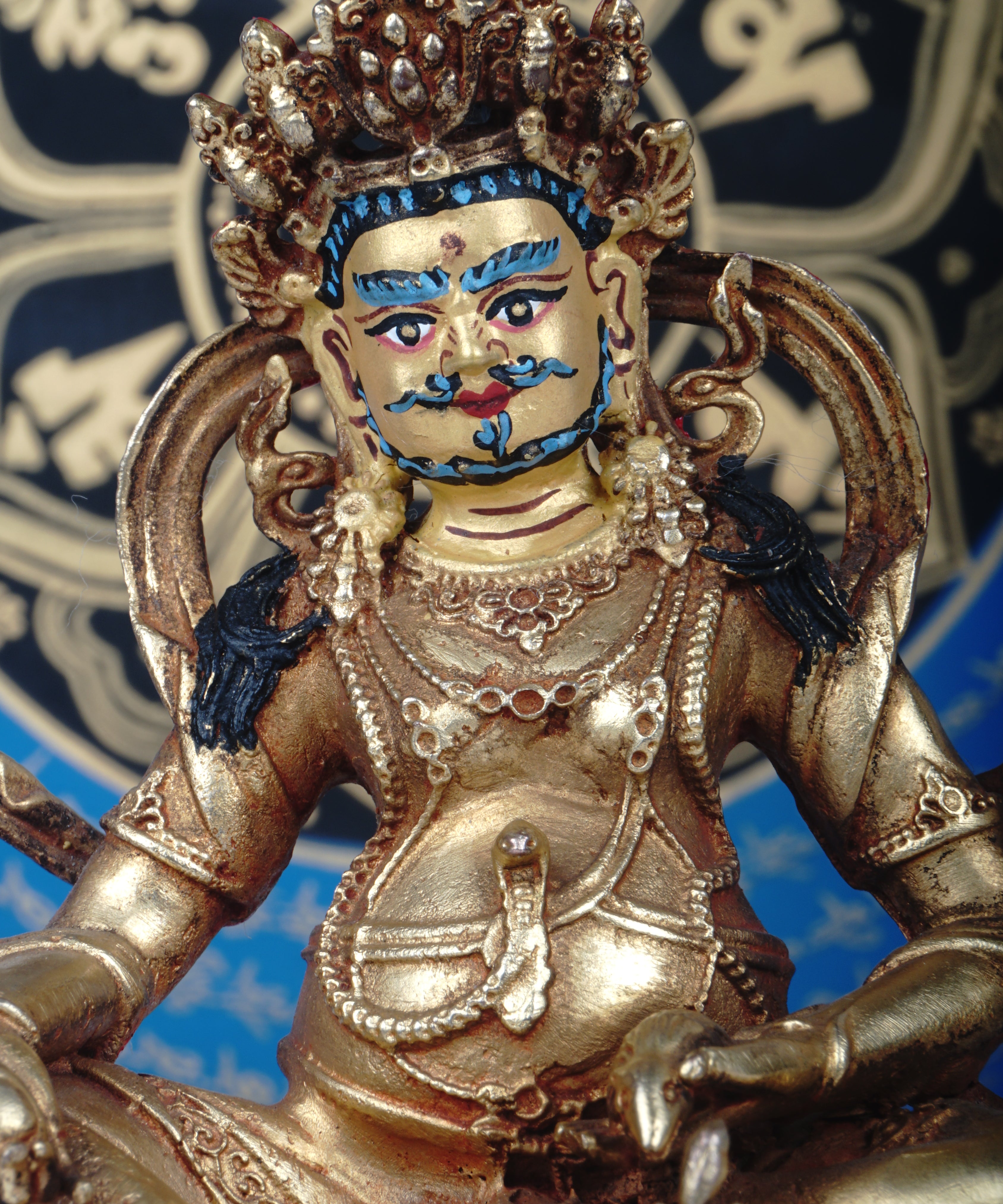 Small size gold plated Zambala statue 
