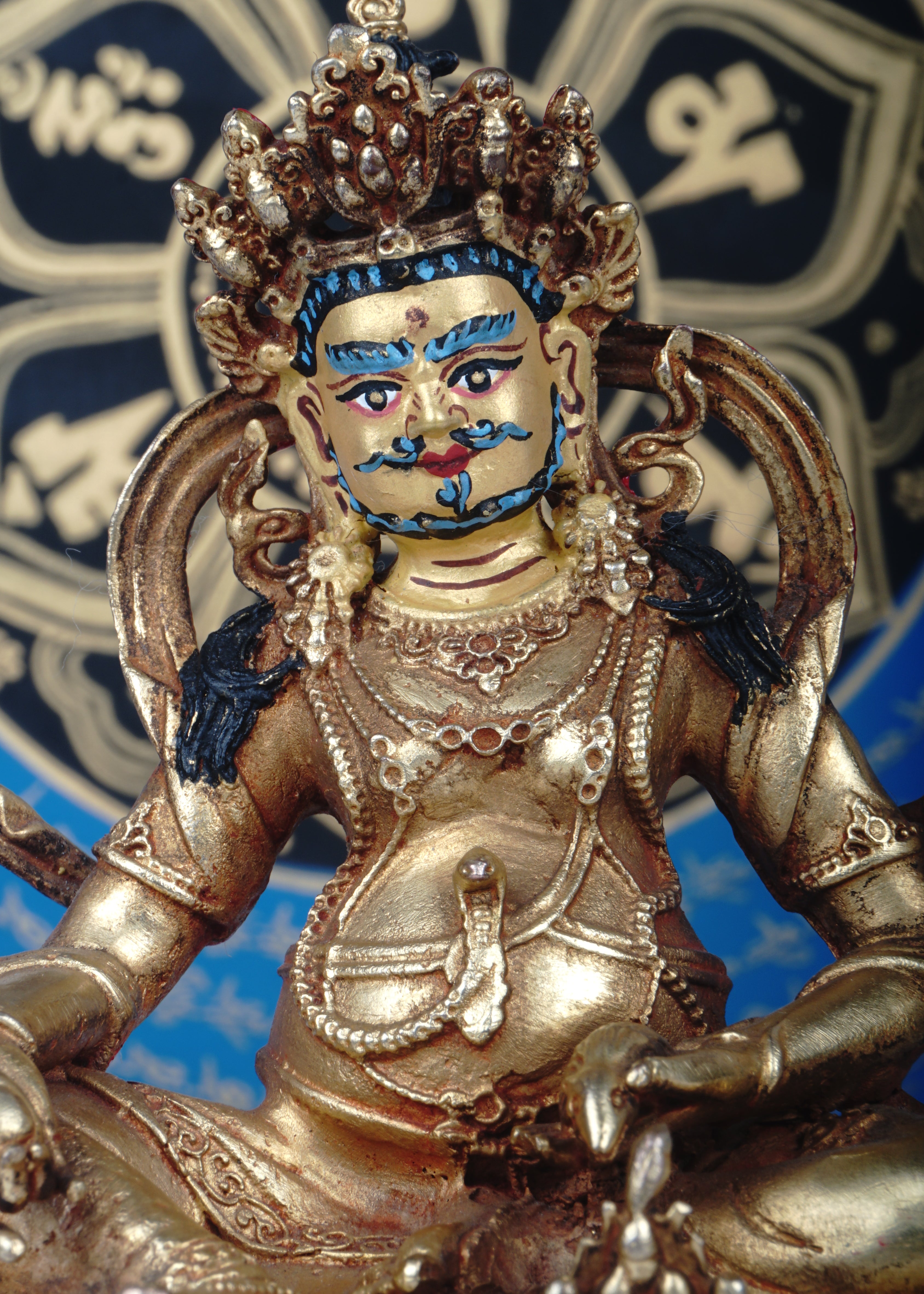 Small size gold plated Zambala statue 