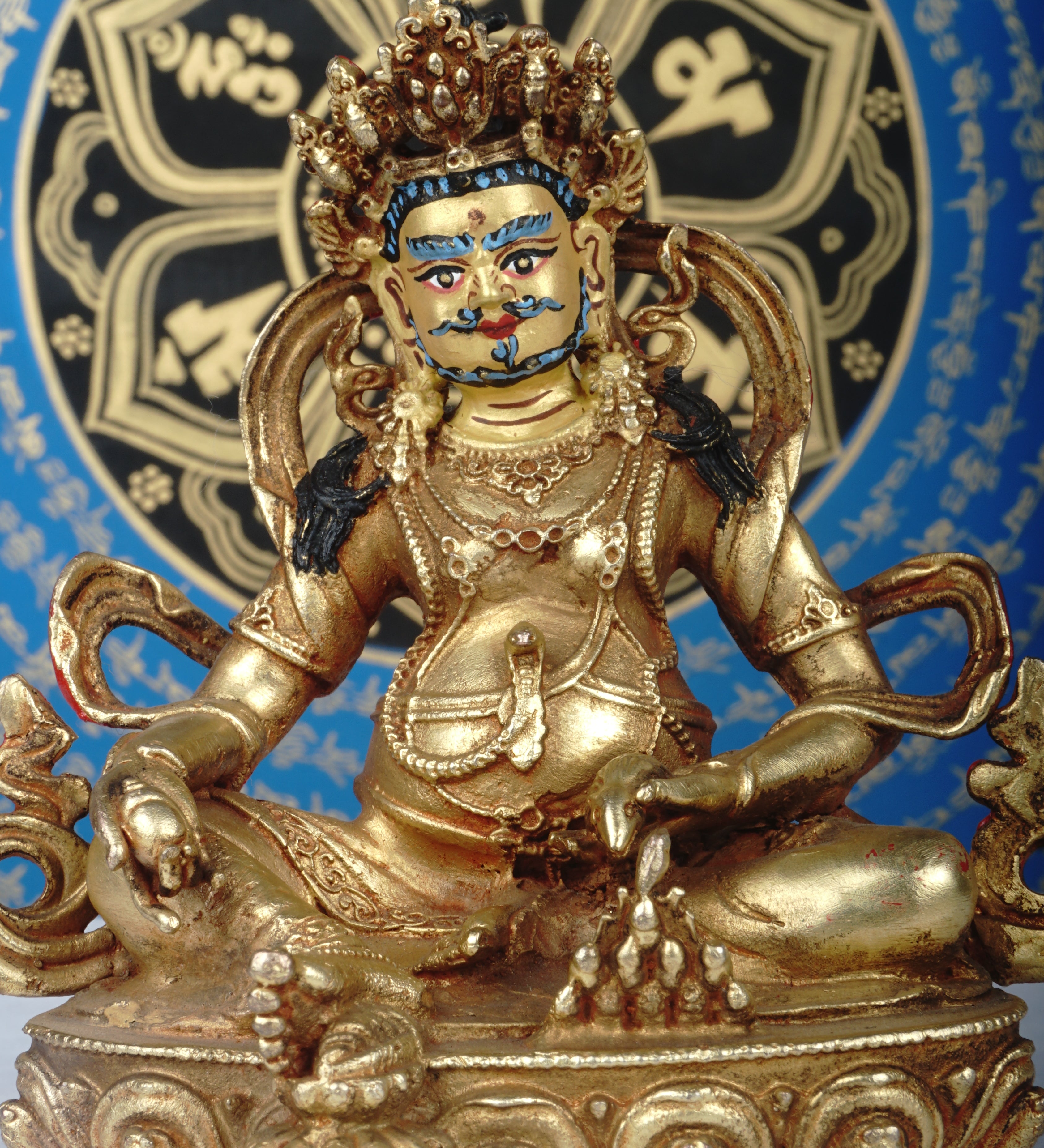 Small size gold plated Zambala statue 
