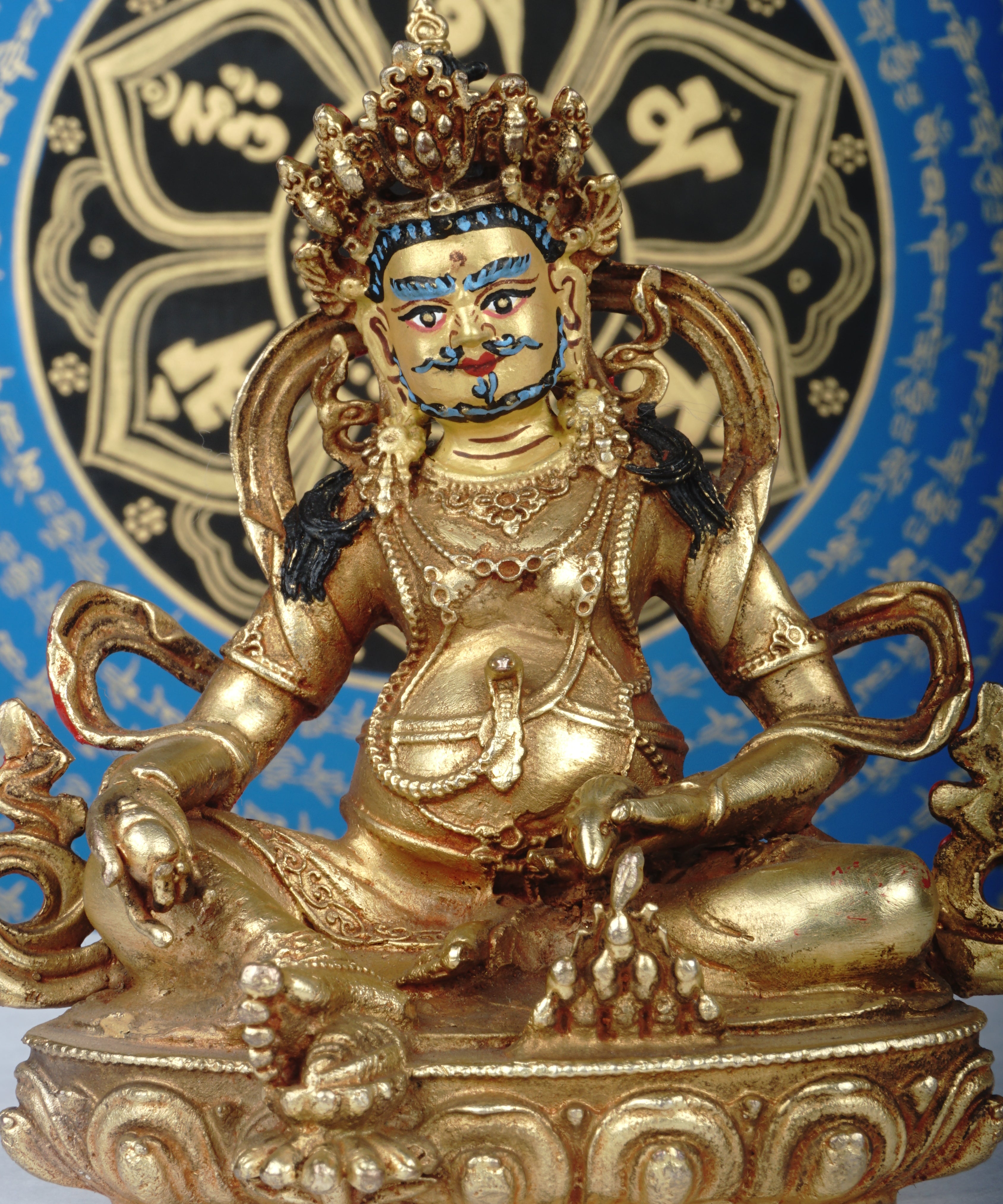 Small size gold plated Zambala statue 