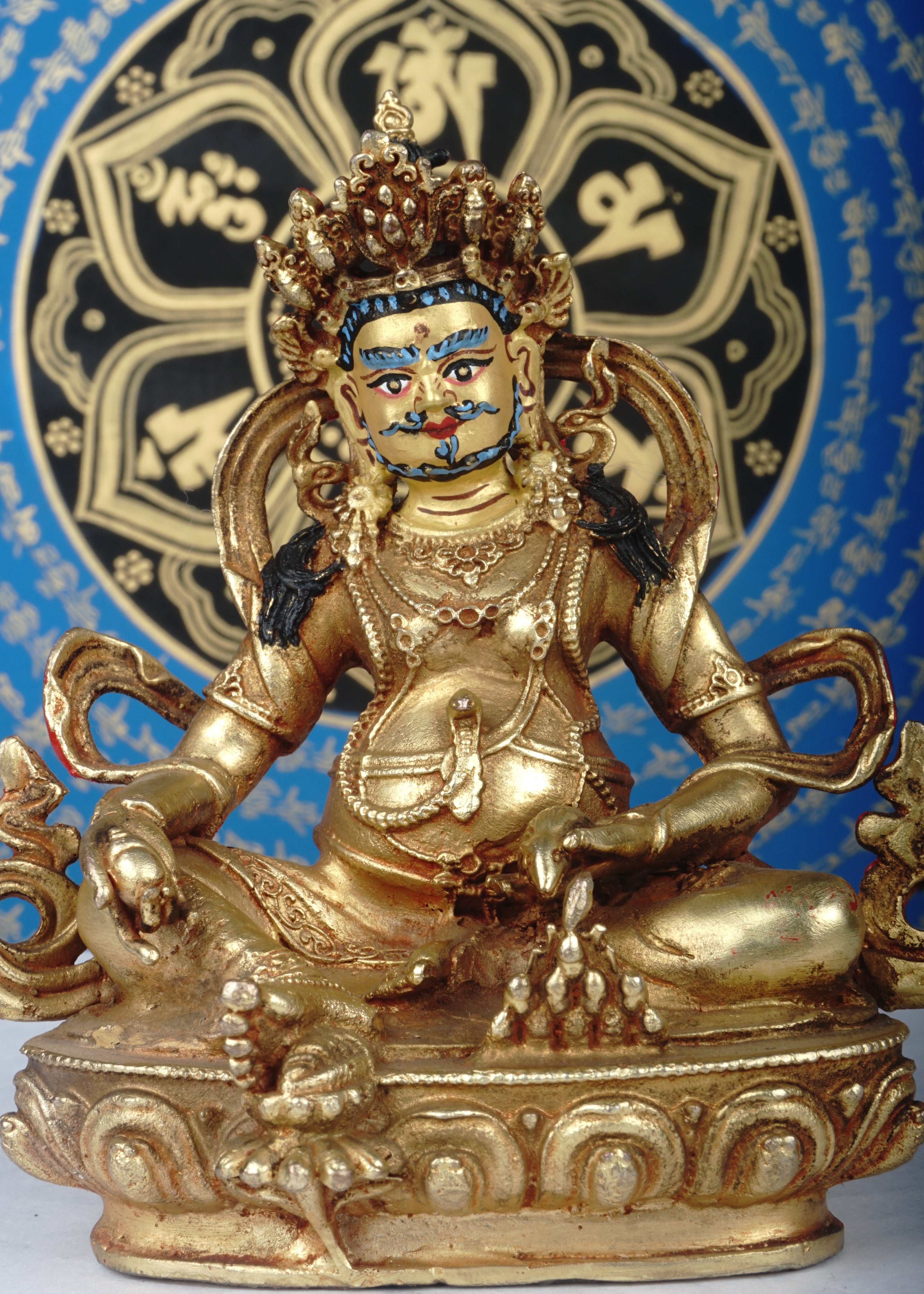 Small size gold plated Zambala statue 