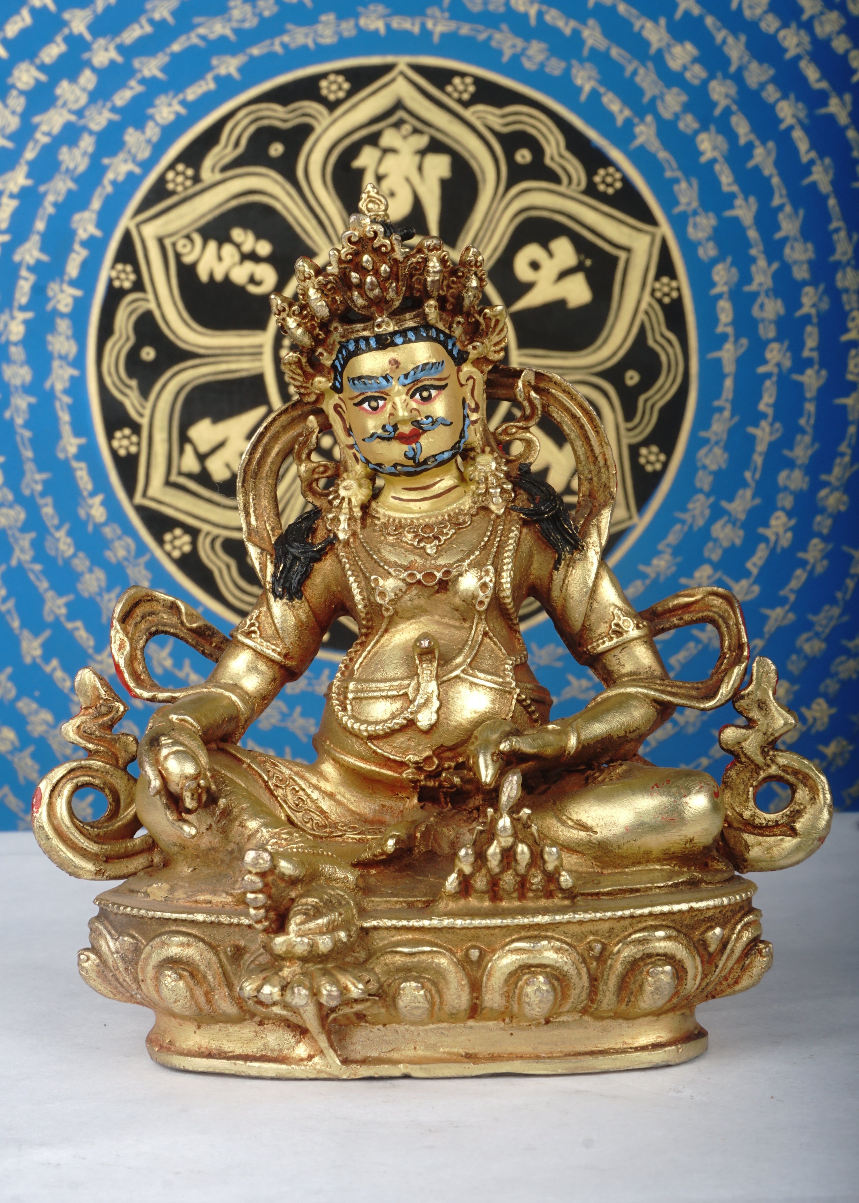 Small size gold plated Zambala statue 