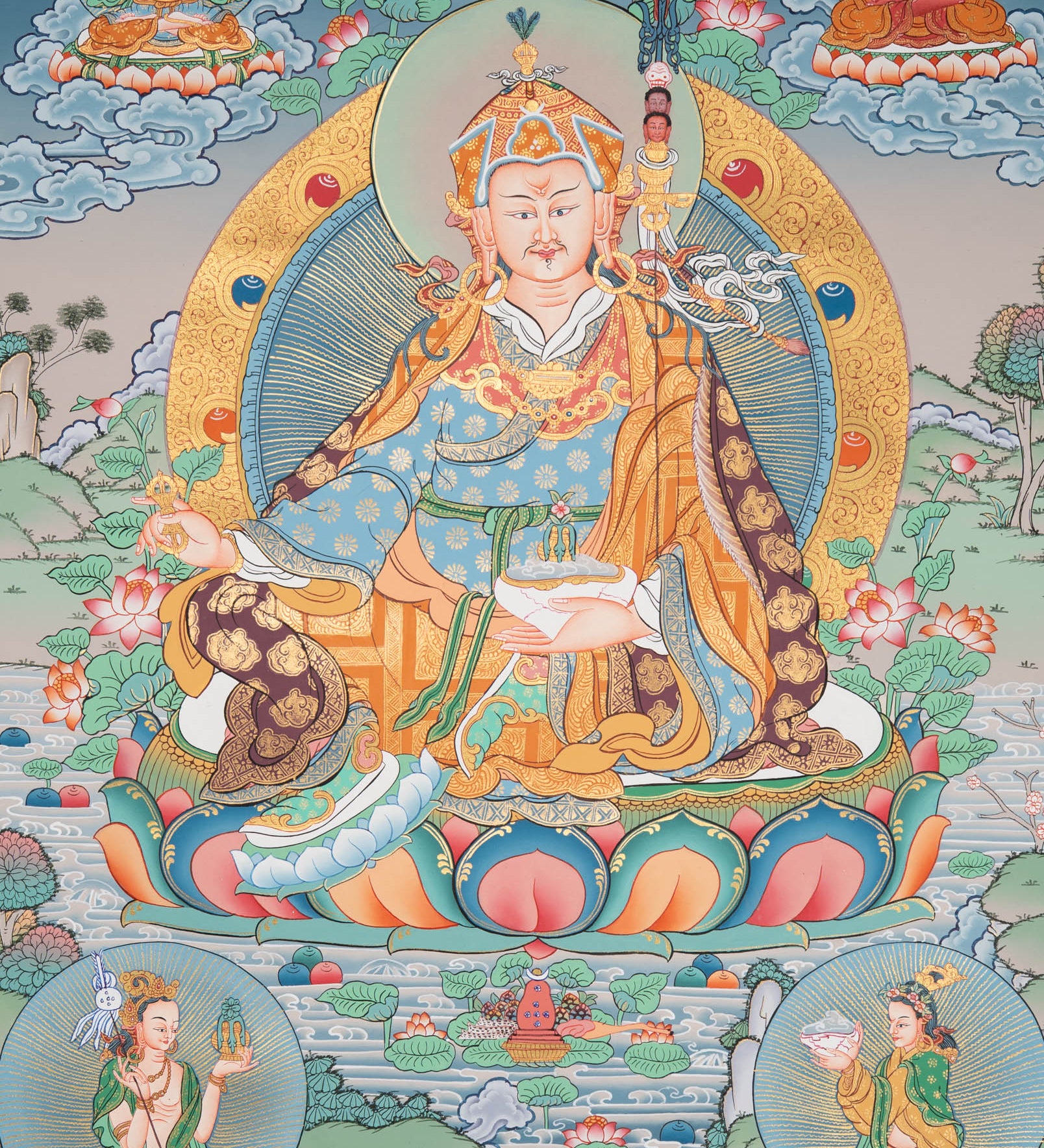 Guru Rinpoche Thangka - Handpainted Art