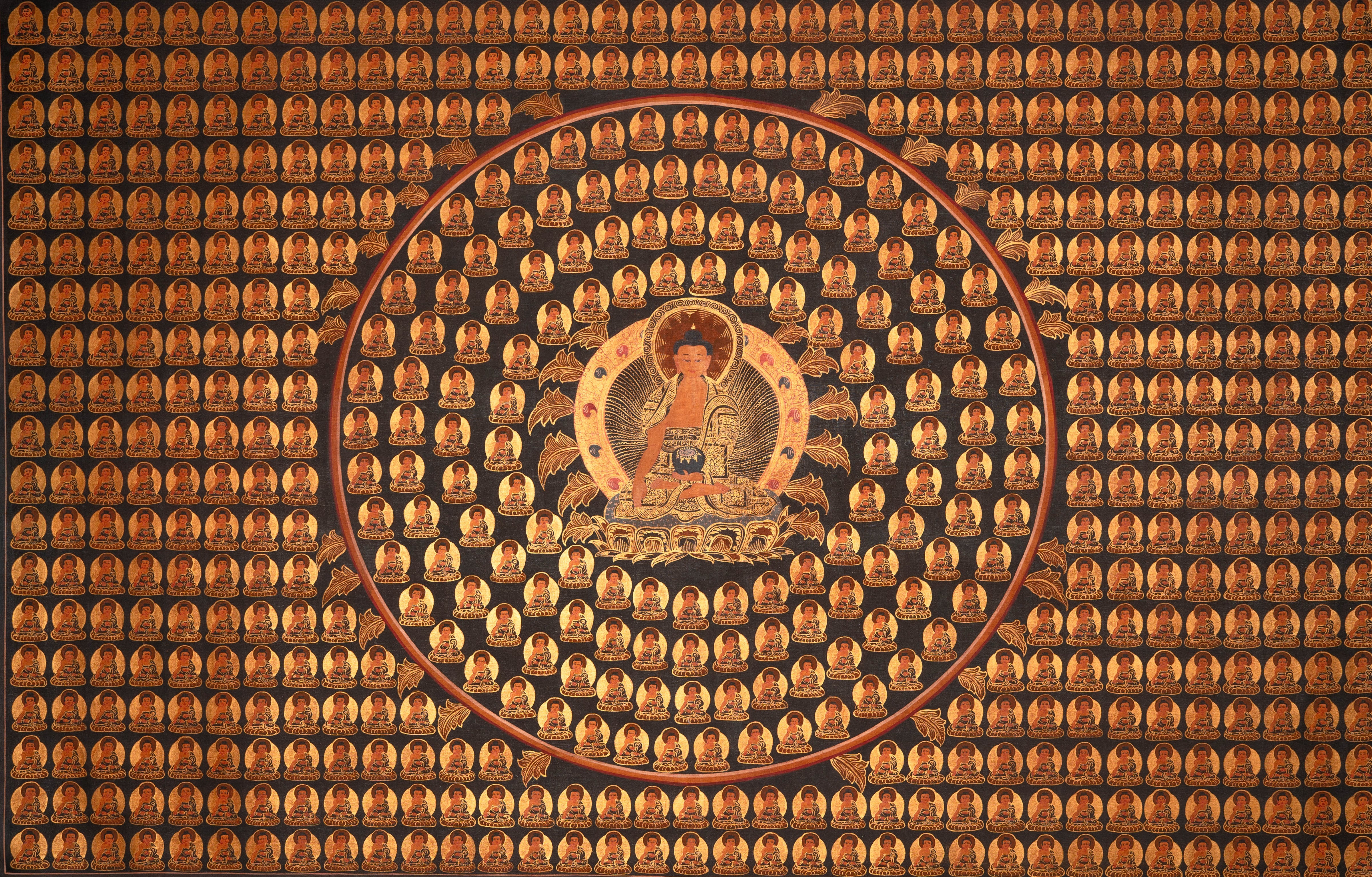 1000 Buddha Thangka - Sacred Tibetan Painting