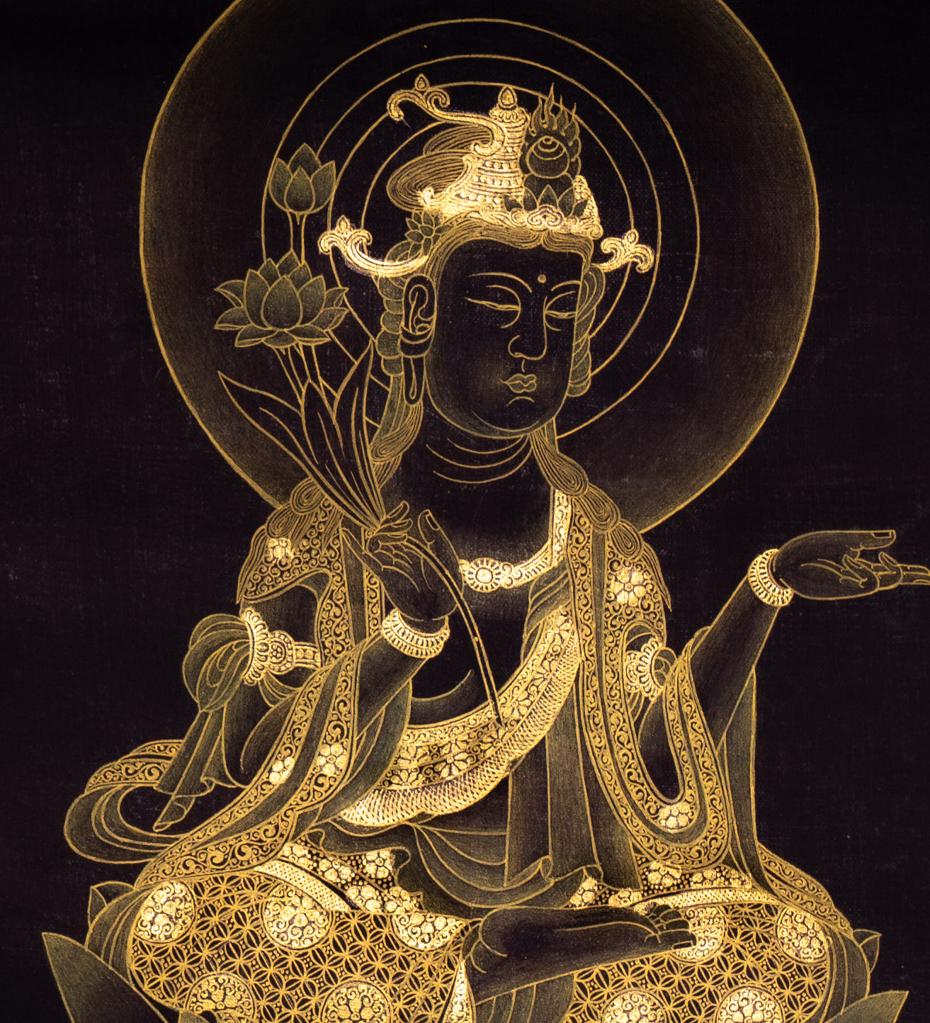 Japanese Buddha Thangka - Handpainted Art