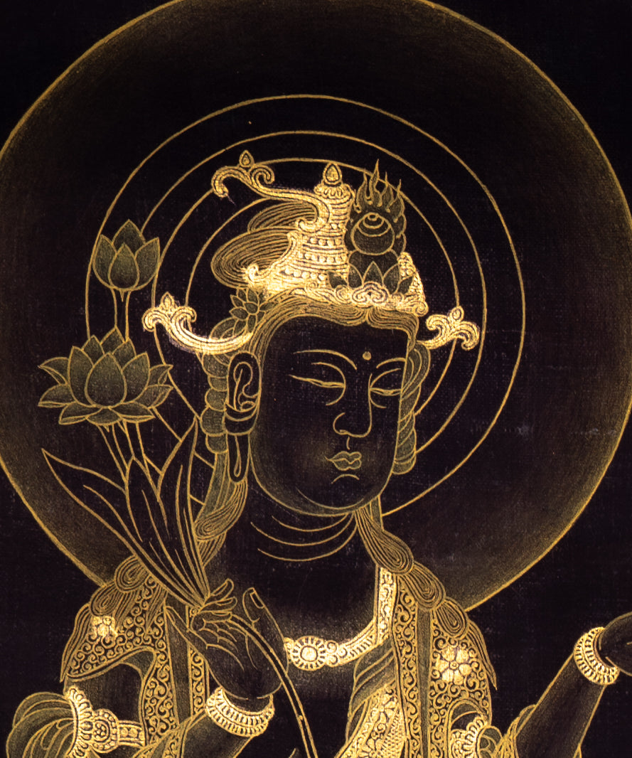 Japanese Buddha Thangka - Handpainted Art
