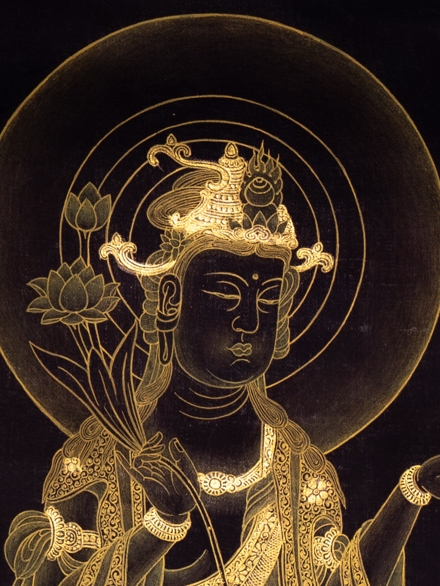 Japanese Buddha Thangka - Handpainted Art