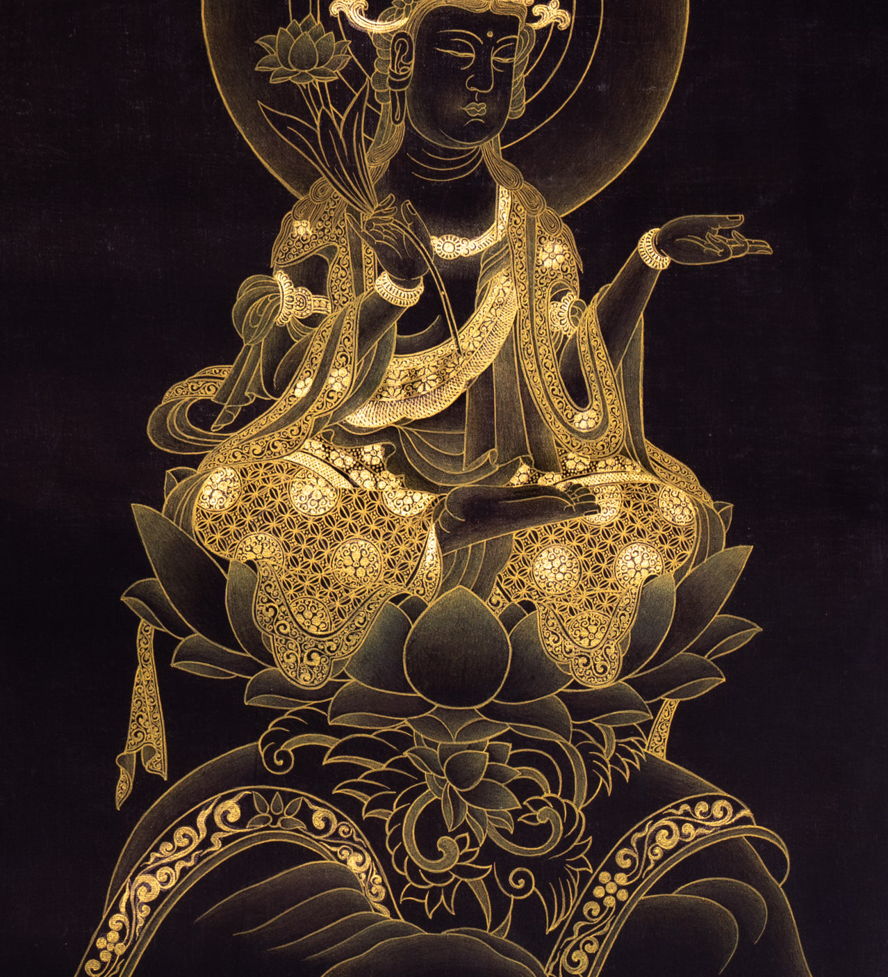 Japanese Buddha Thangka - Handpainted Art