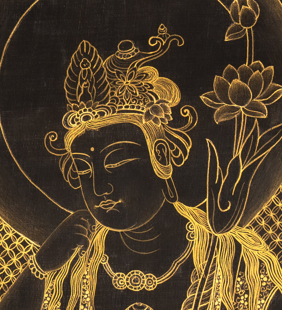 Japanese Buddha Thangka - Handpainted Art